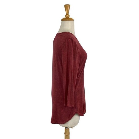 Christopher & Banks S Red Tunic Top Asymmetric Art To Wear Lagenlook Y2K Hippie - Picture 5 of 7